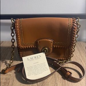 LAUREN RALPH LAUREN Millbrook Leathet Chain Crossbody